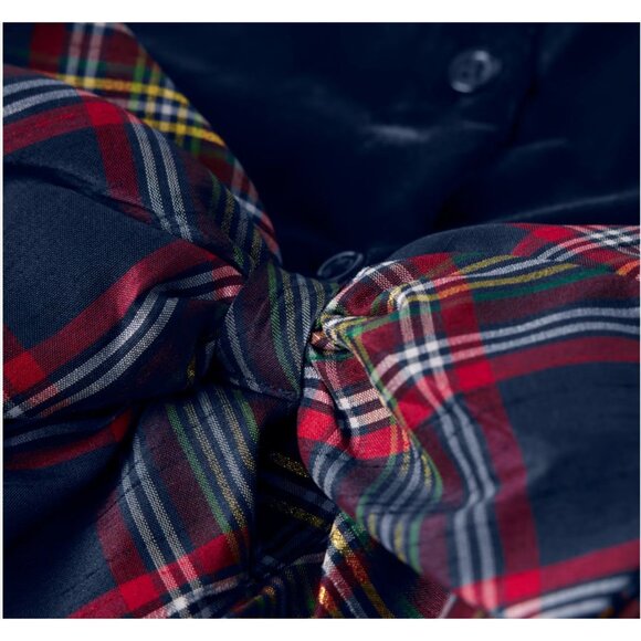 Gymboree Girls Size 8 Velvet & Plaid Holiday Dress Navy/Red - Picture 7 of 7